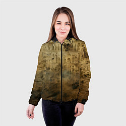 Куртка с капюшоном женская Древний папирус, цвет: 3D-черный — фото 2