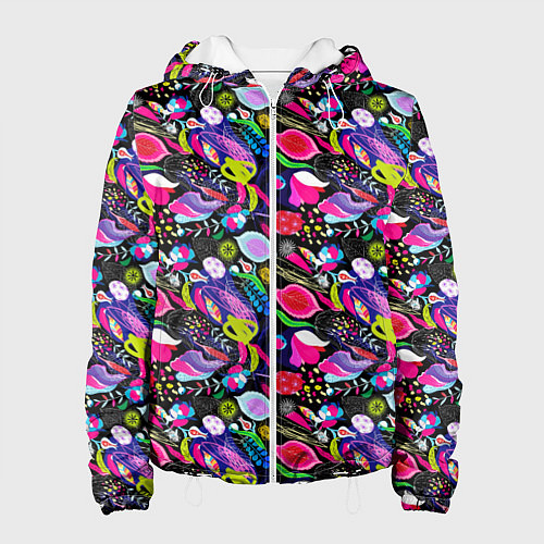 Женская куртка Разноцветный листопад / 3D-Белый – фото 1