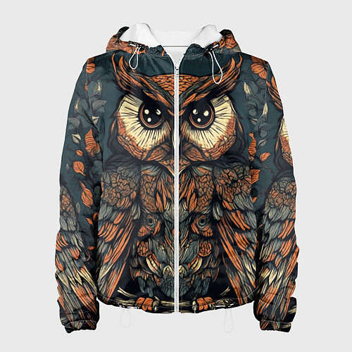Женская куртка Сова с узорами / 3D-Белый – фото 1