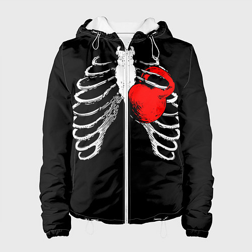 Женская куртка Сердце качка / 3D-Белый – фото 1