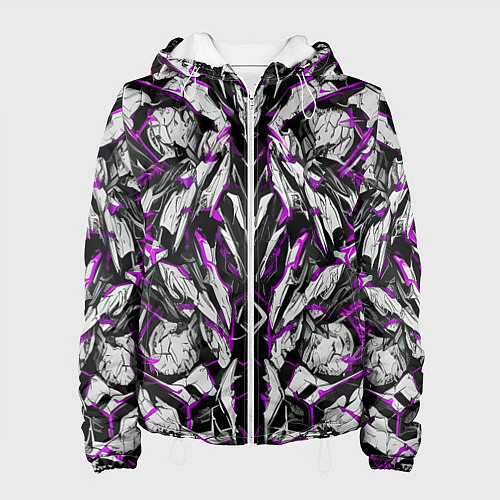 Женская куртка Фиолетовая кибернетическая броня / 3D-Белый – фото 1