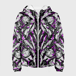 Куртка с капюшоном женская Фиолетовая кибернетическая броня, цвет: 3D-белый