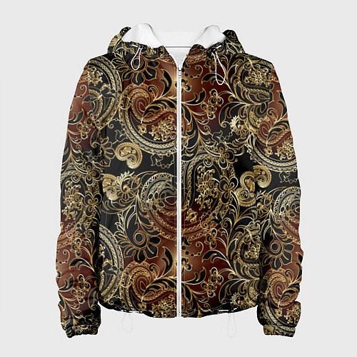 Женская куртка Золотые узоры пейсли / 3D-Белый – фото 1