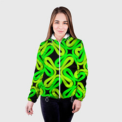 Куртка с капюшоном женская Кислотные узоры, цвет: 3D-белый — фото 2