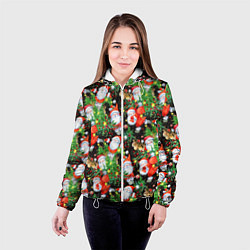 Куртка с капюшоном женская Деды Морозы с подарками, цвет: 3D-белый — фото 2