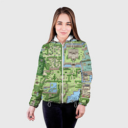 Куртка с капюшоном женская Zelda: карта, цвет: 3D-белый — фото 2