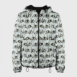 Куртка с капюшоном женская Акварельные пингвины, цвет: 3D-черный