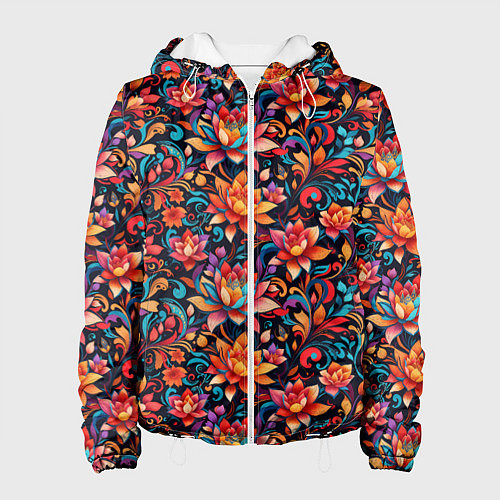 Женская куртка Красивый русский узор / 3D-Белый – фото 1