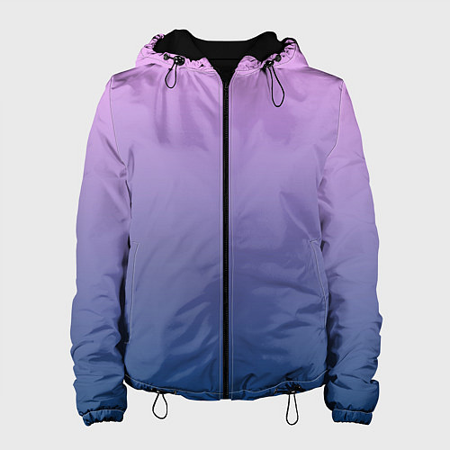 Женская куртка Рассвет розовый и синий градиент 3d / 3D-Черный – фото 1