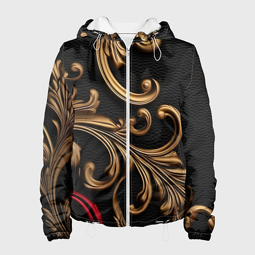 Женская куртка Золотые абстрактные узоры / 3D-Белый – фото 1