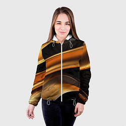 Куртка с капюшоном женская Yellow black style, цвет: 3D-белый — фото 2