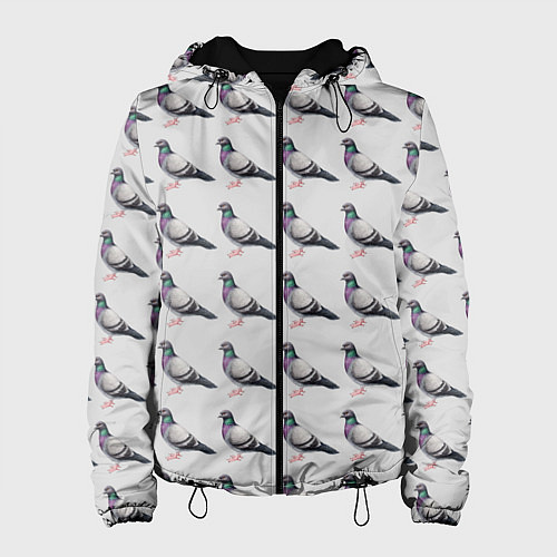 Женская куртка Голуби воркуют / 3D-Черный – фото 1