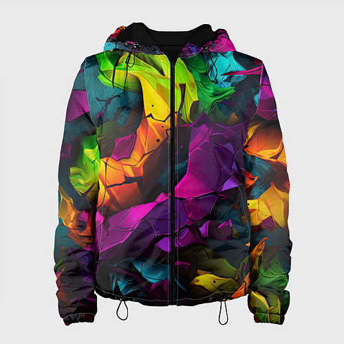 Женская куртка Яркие разноцветные краски / 3D-Черный – фото 1