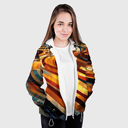 Куртка с капюшоном женская Абстрактная дорога, цвет: 3D-белый — фото 2