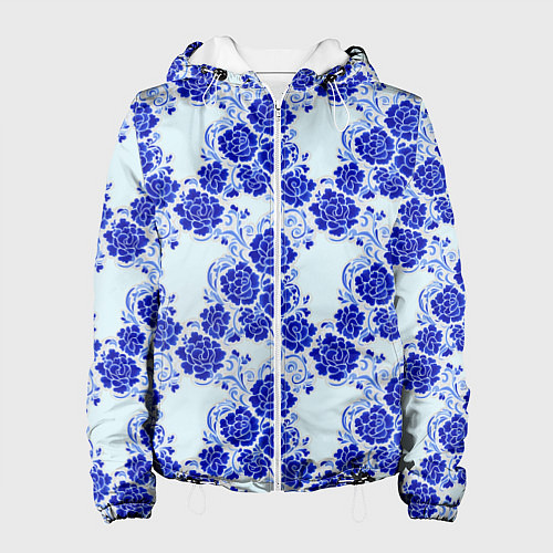 Женская куртка Гжель классика / 3D-Белый – фото 1