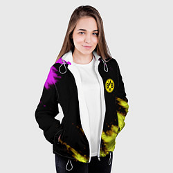 Куртка с капюшоном женская Borussia Dortmund sport, цвет: 3D-белый — фото 2