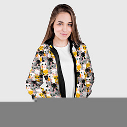 Куртка с капюшоном женская Colorful kittens, цвет: 3D-черный — фото 2