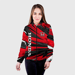 Куртка с капюшоном женская Red sport - honda, цвет: 3D-черный — фото 2