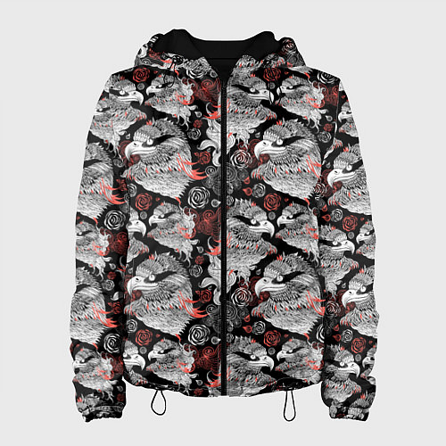 Женская куртка Портреты орлов / 3D-Черный – фото 1