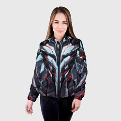 Куртка с капюшоном женская Красный кибер доспех, цвет: 3D-черный — фото 2