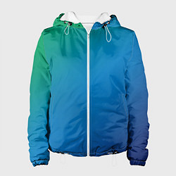 Женская куртка Зеленый и синий диагональный градиент