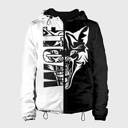 Женская куртка Волк - чёрно белое