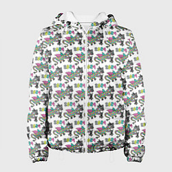Куртка с капюшоном женская Паттерн детский со Змеем Горынычем, цвет: 3D-белый