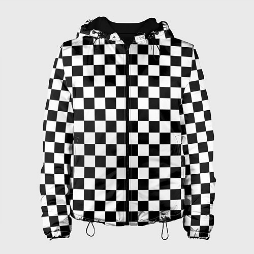 Женская куртка Шахматное поле чёрно-белый / 3D-Черный – фото 1