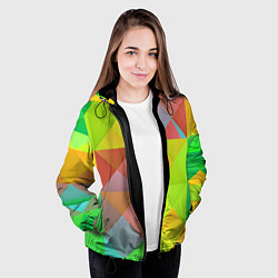 Куртка с капюшоном женская Разноцветные фигуры, цвет: 3D-черный — фото 2