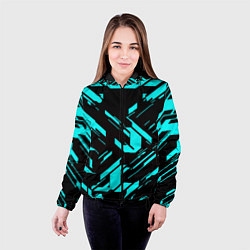 Куртка с капюшоном женская Айзек стиль неоновый броня, цвет: 3D-черный — фото 2