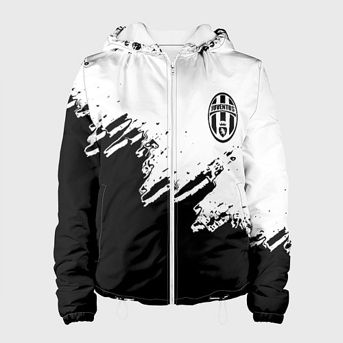 Женская куртка Juventus black sport texture / 3D-Белый – фото 1
