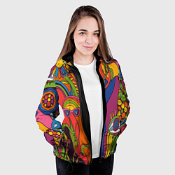 Куртка с капюшоном женская Психоделика и третий глаз, цвет: 3D-черный — фото 2