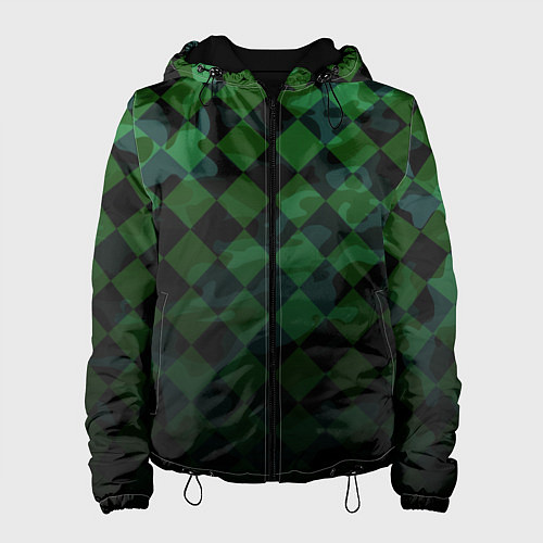 Женская куртка Ромбовой паттерн / 3D-Черный – фото 1