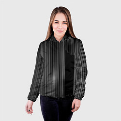 Куртка с капюшоном женская Visual zebra stripes, цвет: 3D-черный — фото 2