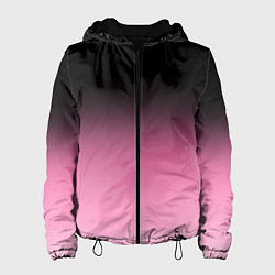 Куртка с капюшоном женская Черно-розовый градиент, цвет: 3D-черный