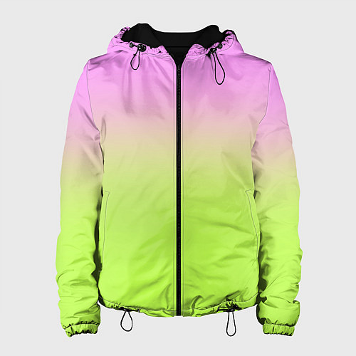Женская куртка Розовый и ярко-зеленый градиент / 3D-Черный – фото 1