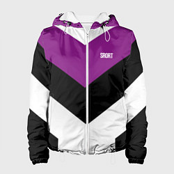 Куртка с капюшоном женская Ретро спортивный костюм с полосами, цвет: 3D-белый