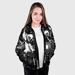Куртка с капюшоном женская Череп черного клевера, цвет: 3D-черный — фото 2