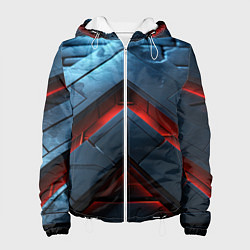 Женская куртка Объемная плитка с красным свечением