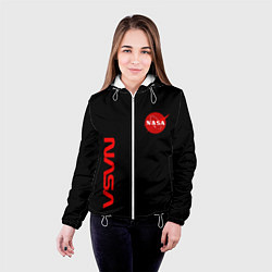 Куртка с капюшоном женская NASA космос, цвет: 3D-белый — фото 2