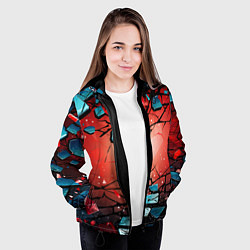 Куртка с капюшоном женская Взрыв камне абстракция, цвет: 3D-черный — фото 2