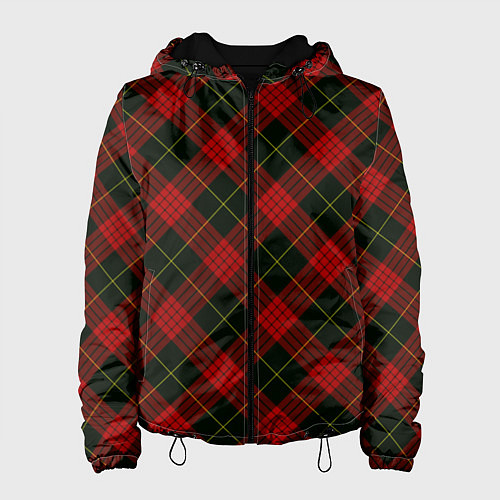 Женская куртка Красно-зелёный клетчатый / 3D-Черный – фото 1