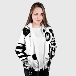 Куртка с капюшоном женская New York yankees - baseball team pattern, цвет: 3D-белый — фото 2