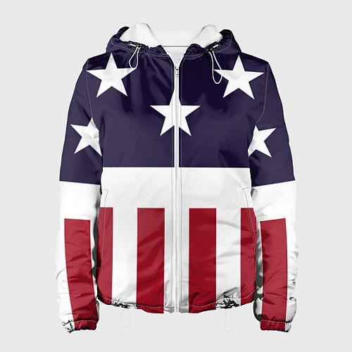 Женская куртка Флаг Америки / 3D-Белый – фото 1