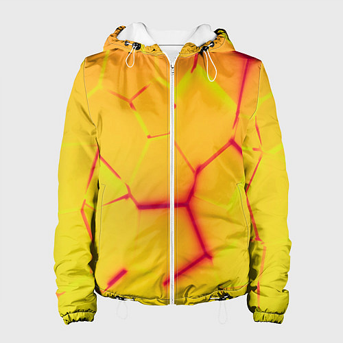 Женская куртка Плиты желтые броня / 3D-Белый – фото 1