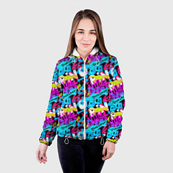 Куртка с капюшоном женская Dinosaur pino roarr, цвет: 3D-белый — фото 2