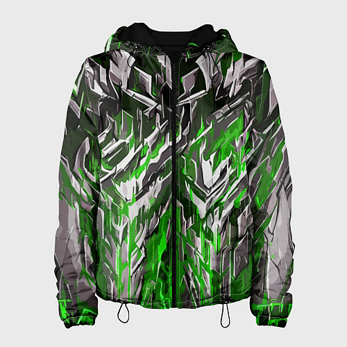 Женская куртка Острый металл зелёный / 3D-Черный – фото 1