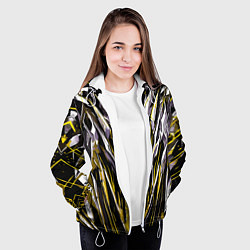 Куртка с капюшоном женская Острый металл жёлтый, цвет: 3D-белый — фото 2