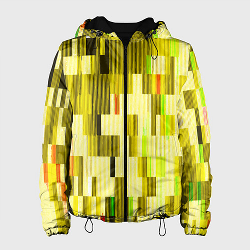 Женская куртка Жёлтый глитч / 3D-Черный – фото 1