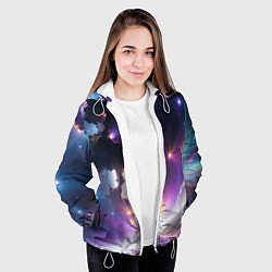 Куртка с капюшоном женская Космическая вспышка, цвет: 3D-белый — фото 2